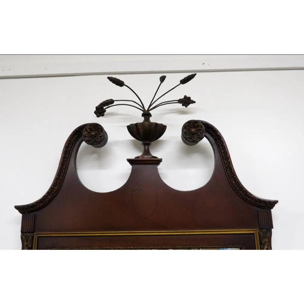 Large Federal Style Mahogany and Gilt Constitution Mirror with Urn and Wheat Finial