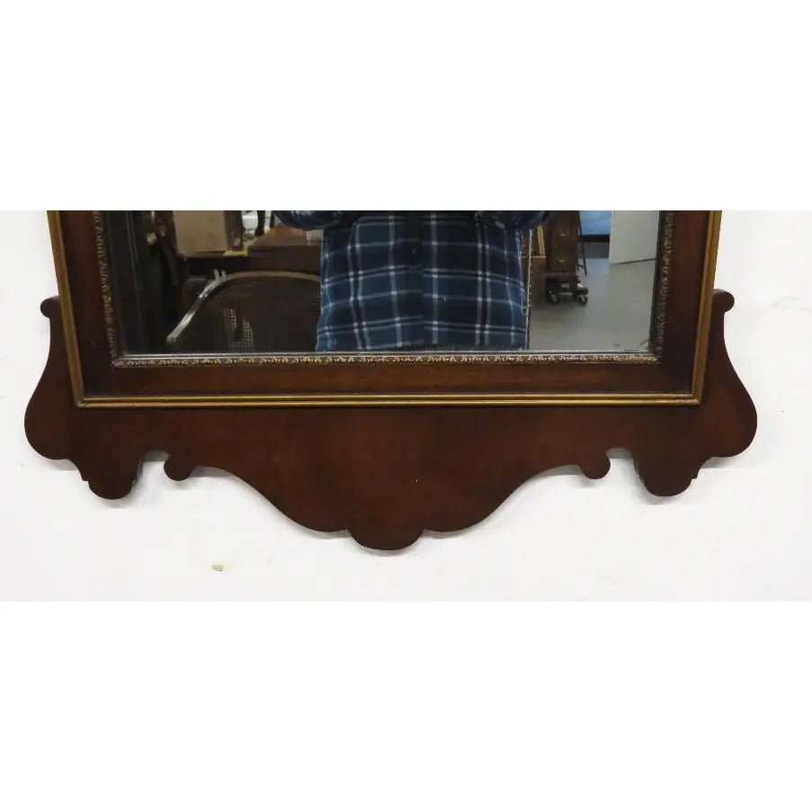 Large Federal Style Mahogany and Gilt Constitution Mirror with Urn and Wheat Finial