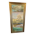 Monumental 69-Inch John-Richard Still Water Vertical Triptych - Textured Landscape Fine Art