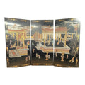 Extraordinary 8-Foot Maitland-Smith 3-Panel Chinoiserie Coromandel Style Lacquer Screen