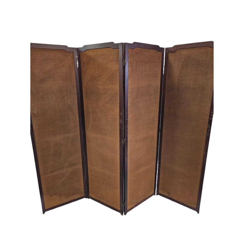 Antique French Provincial Four-Panel Tapestry Floor Screen and Room Divider