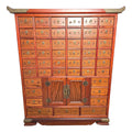 Vintage 45-Drawer Chinese Apothecary Chest - Solid Elm Yumu Herb Cabinet - Pagoda Top