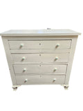 Early-Nineteenth-Century Antique White-Painted Chest Of Drawers With Federal Brass Pulls