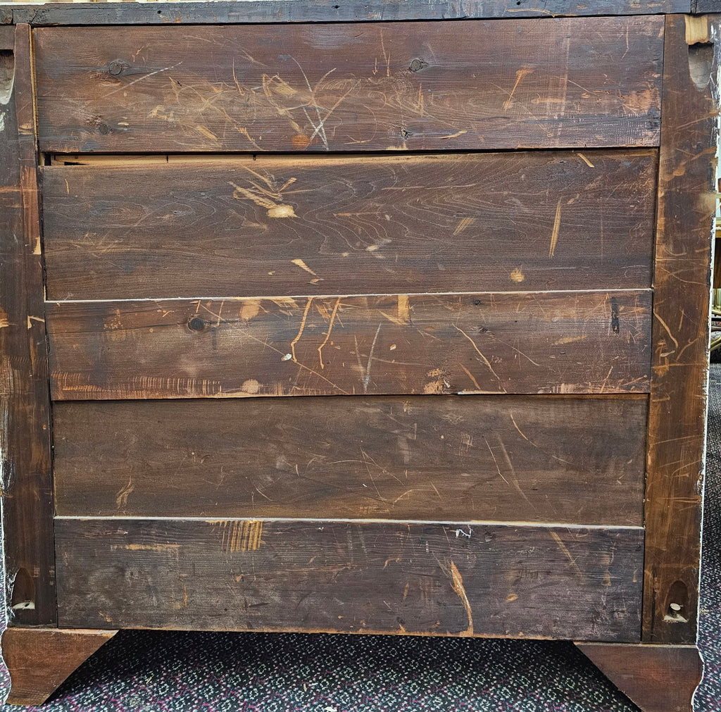 Early-Nineteenth-Century Antique White-Painted Chest Of Drawers With Federal Brass Pulls