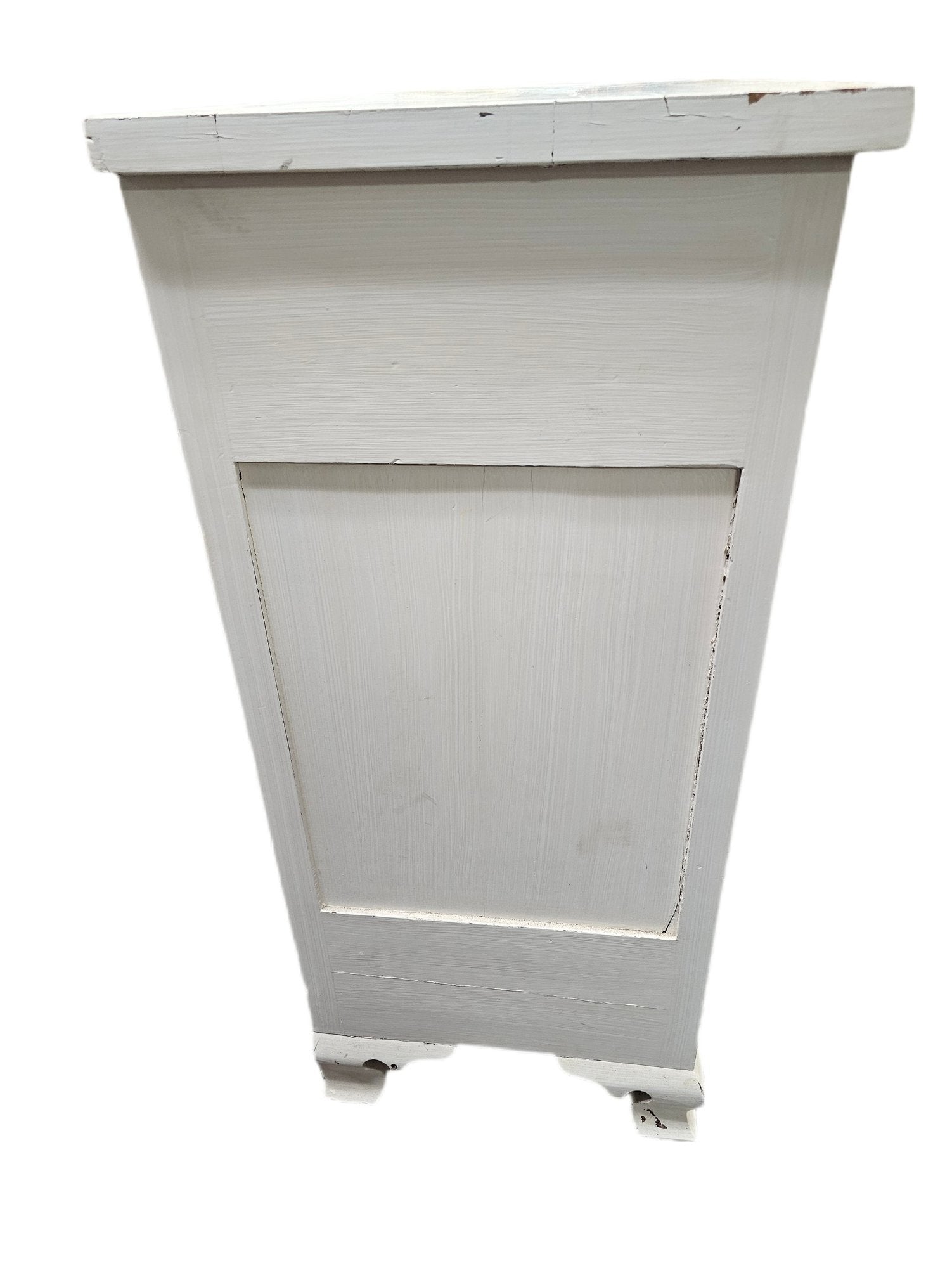 Early-Nineteenth-Century Antique White-Painted Chest Of Drawers With Federal Brass Pulls