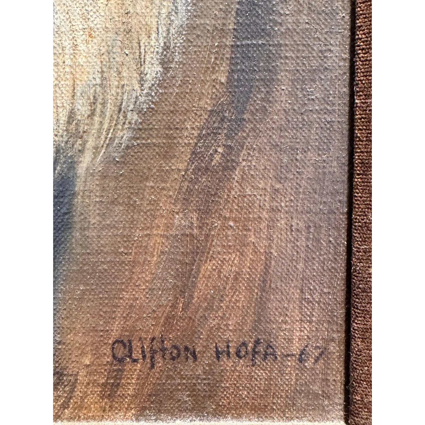 1967 Signed Original Clifton Hofa Oil Portrait – "Contemplating Time"
