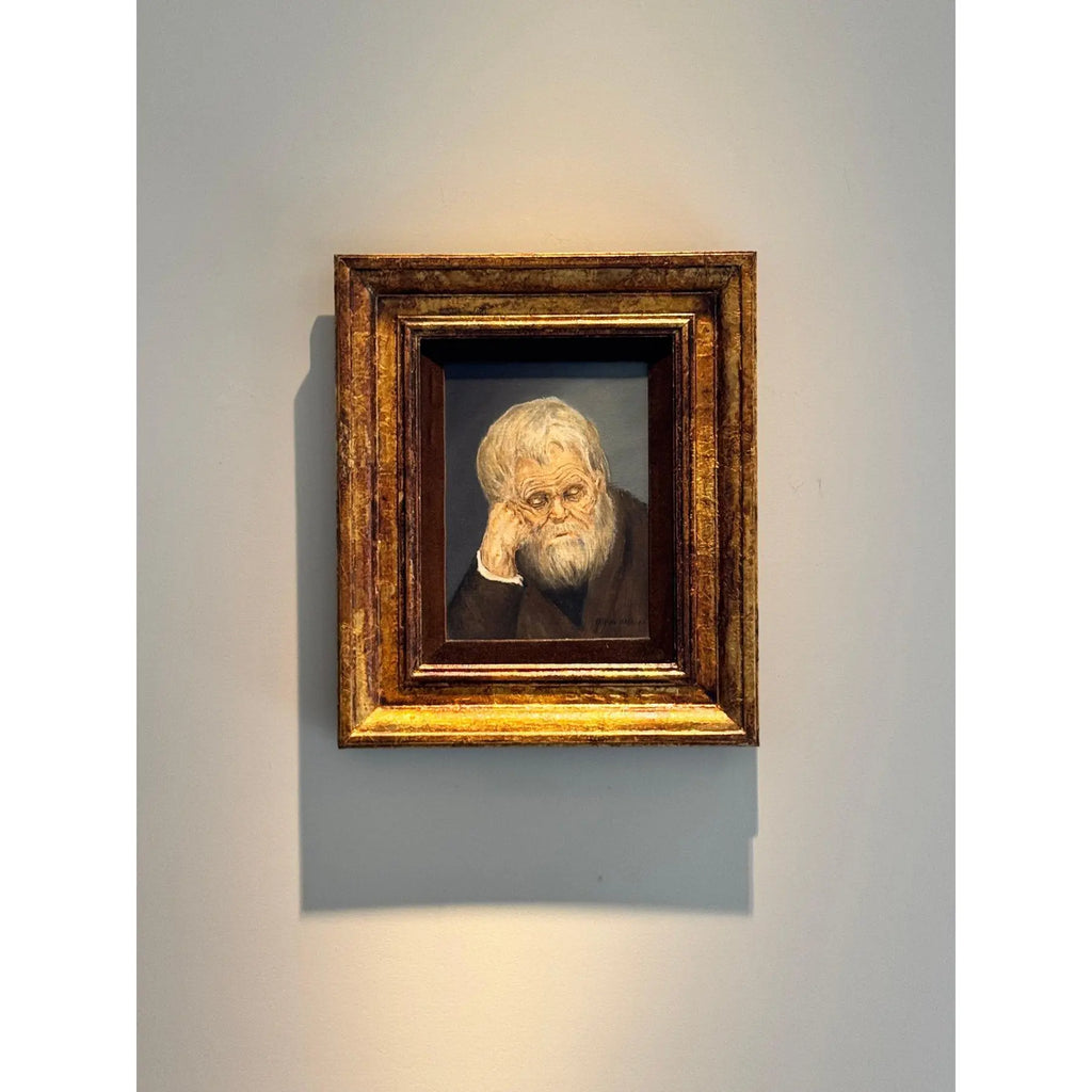 1967 Signed Original Clifton Hofa Oil Portrait – "Contemplating Time"