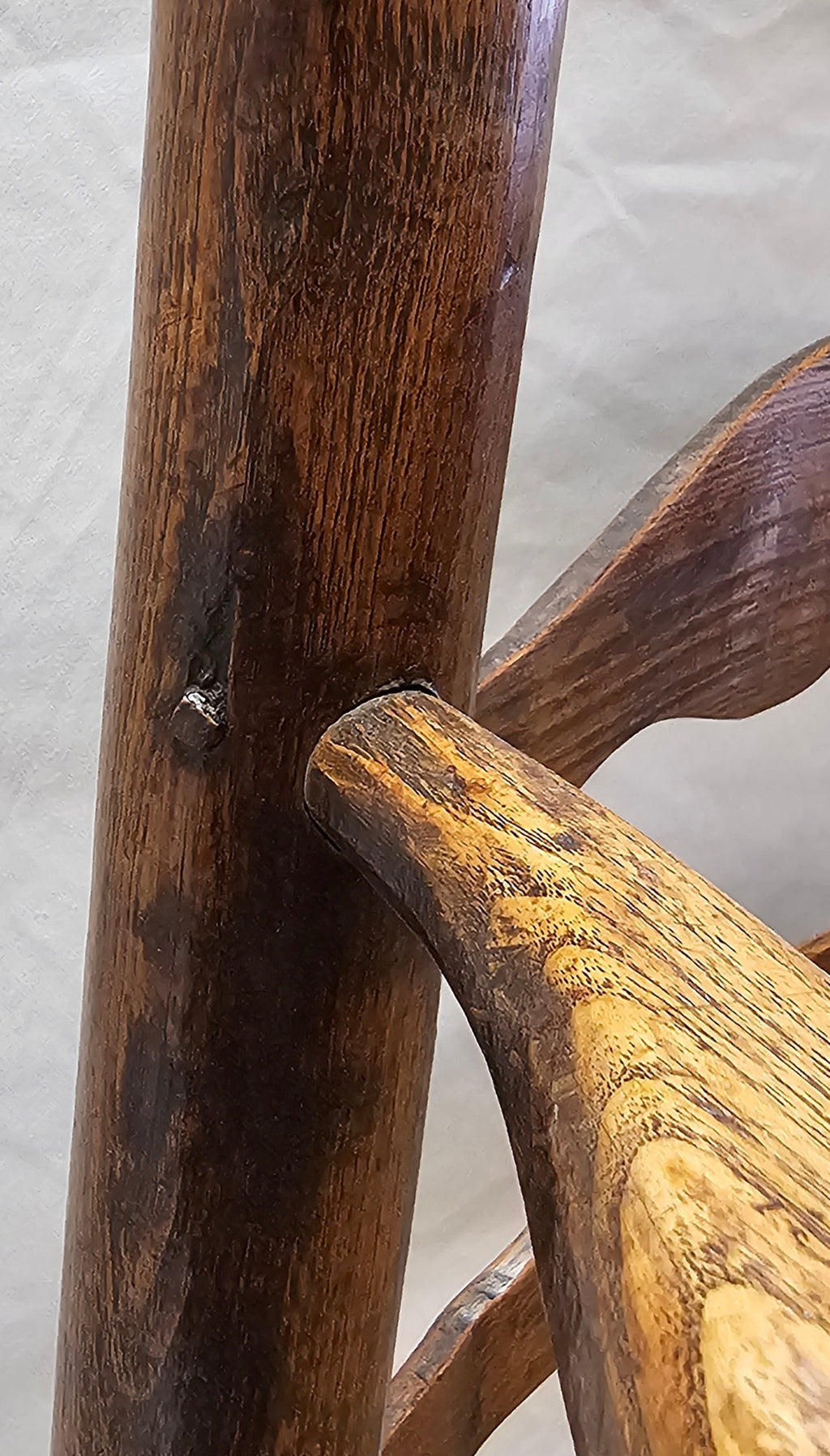Matched Pair Of Antique Eighteenth-Century English Ladderback Rush Seat Chairs