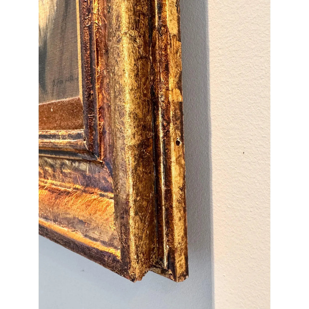 1967 Signed Original Clifton Hofa Oil Portrait – "Contemplating Time"