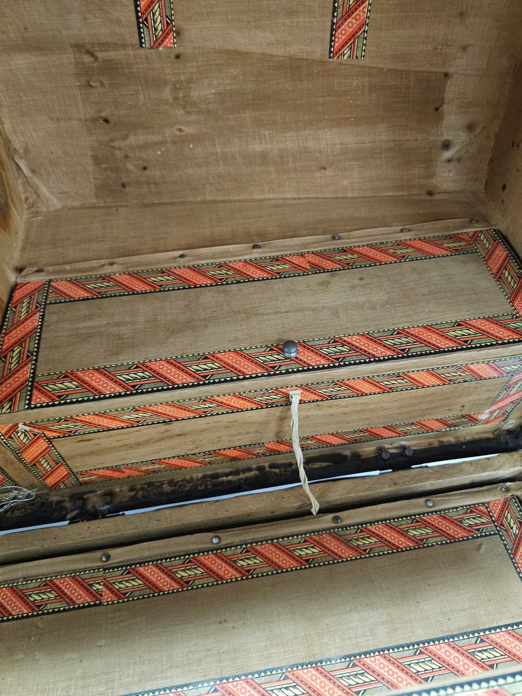 Antique Victorian Saratoga Steamer Trunk With Original Trays and Working Key