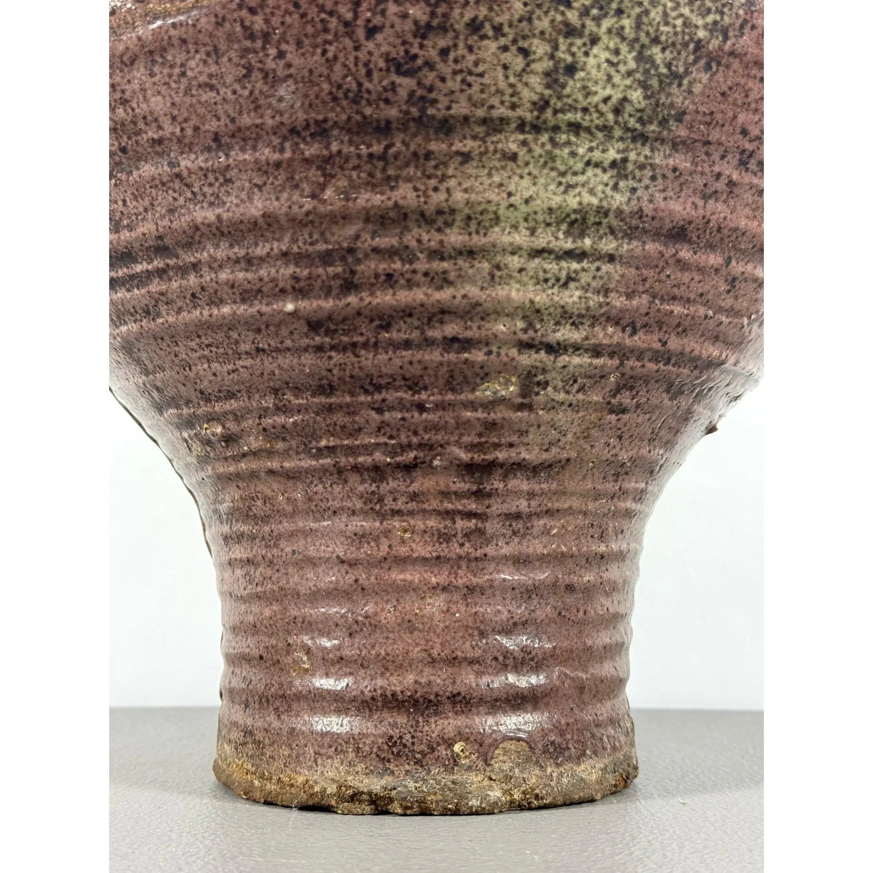 Large 19th Century Antique Chinese Martaban Storage Jar - "Frogskin" Ash Glaze Stoneware