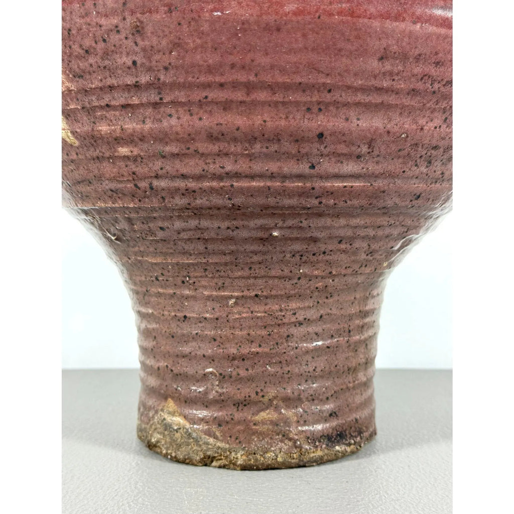Large 19th Century Antique Chinese Martaban Storage Jar - "Frogskin" Ash Glaze Stoneware