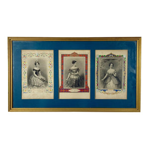 Antique 1845 Hand-Colored Ballet Triptych - "Beauties of the Opera"