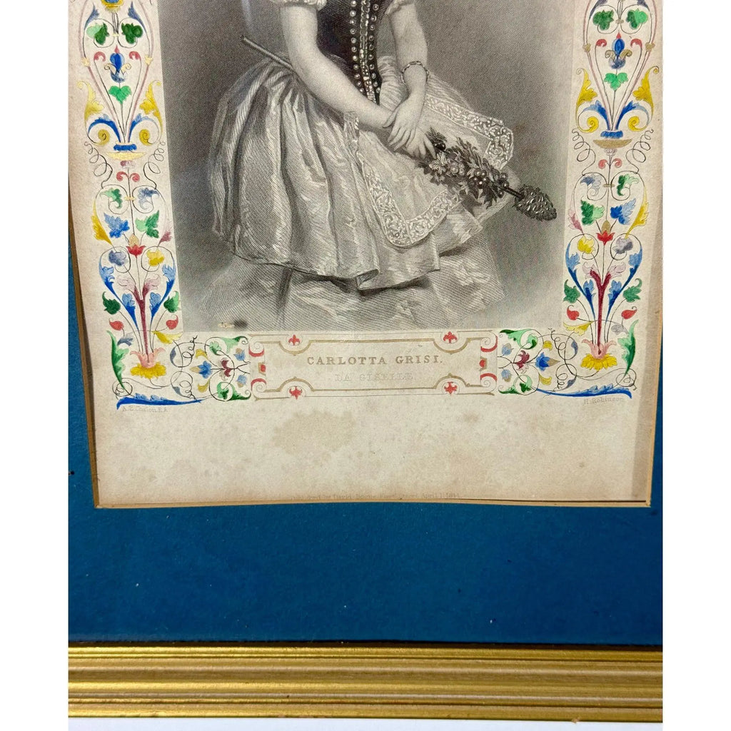 Antique 1845 Hand-Colored Ballet Triptych - "Beauties of the Opera"