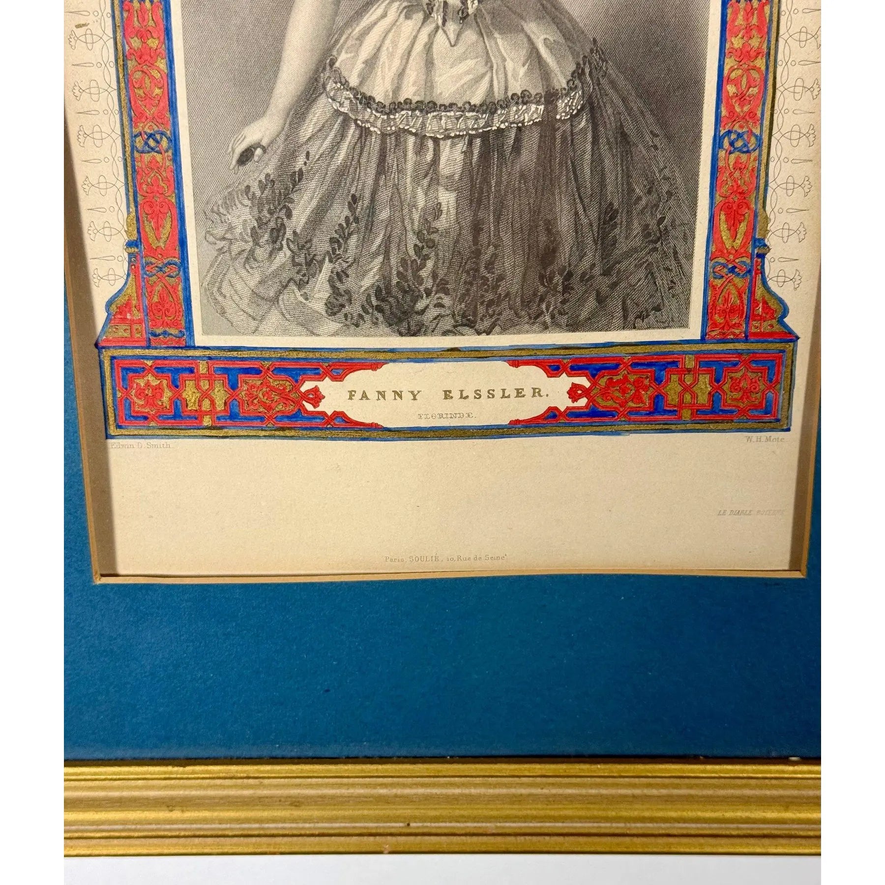 Antique 1845 Hand-Colored Ballet Triptych - "Beauties of the Opera"