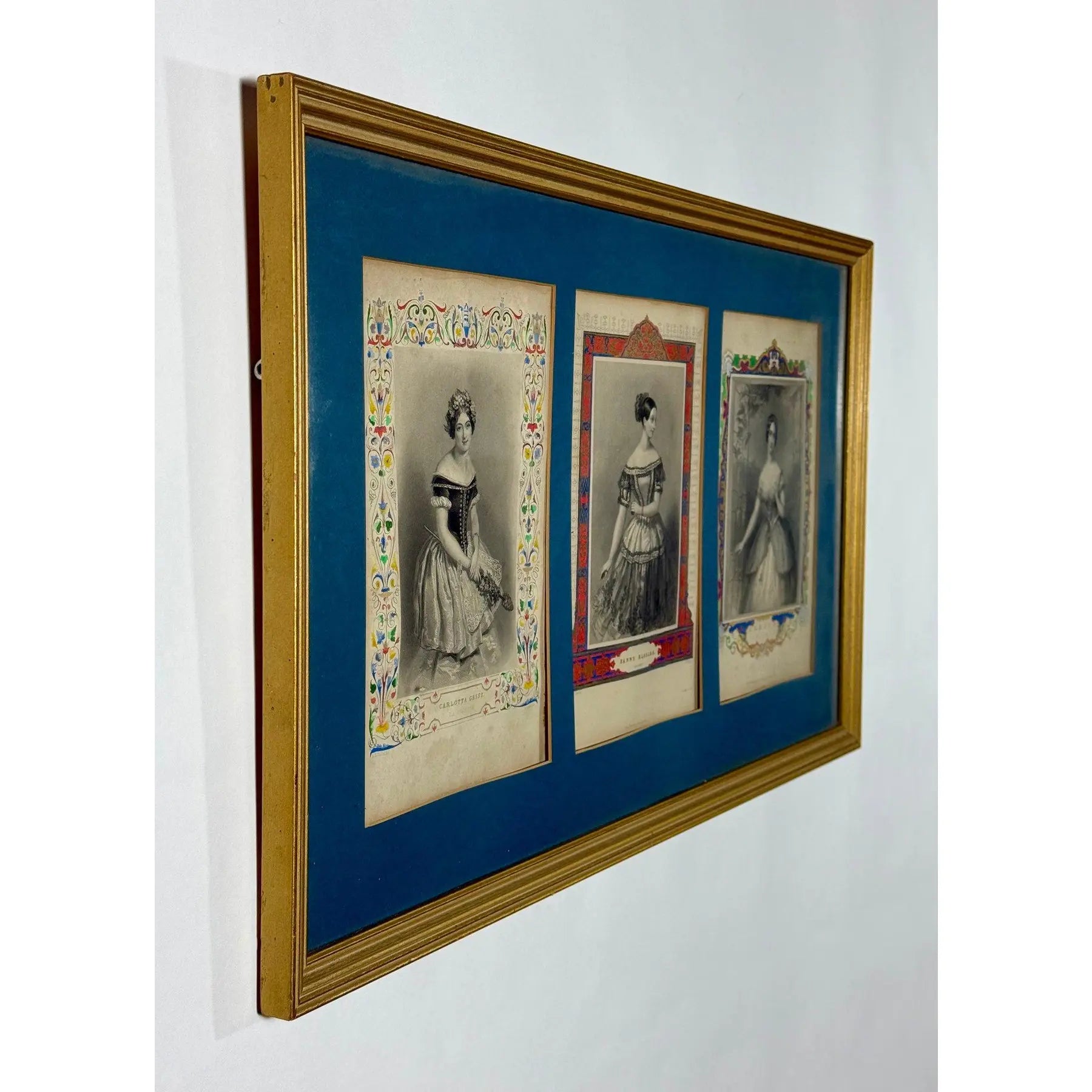 Antique 1845 Hand-Colored Ballet Triptych - "Beauties of the Opera"
