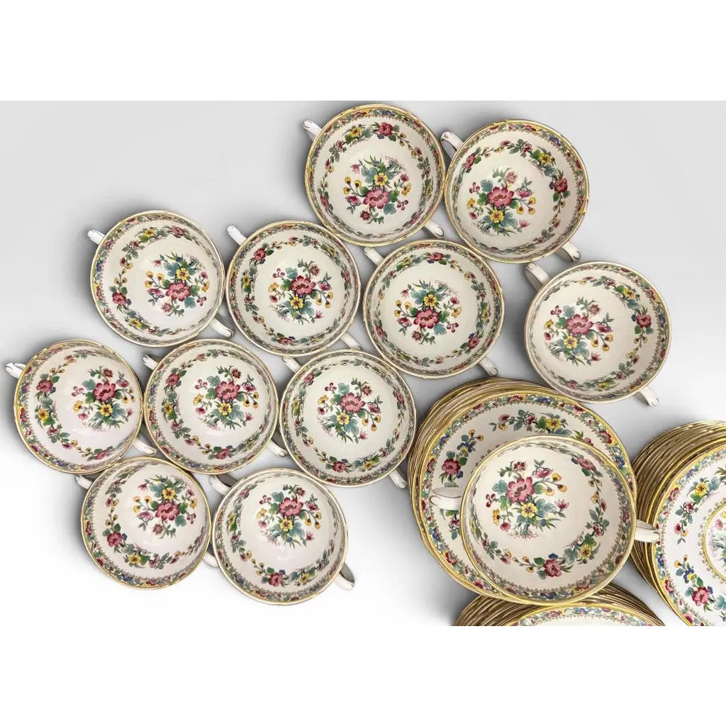 Vintage Coalport Ming Rose Bone China Dinnerware Set - 93 Pieces