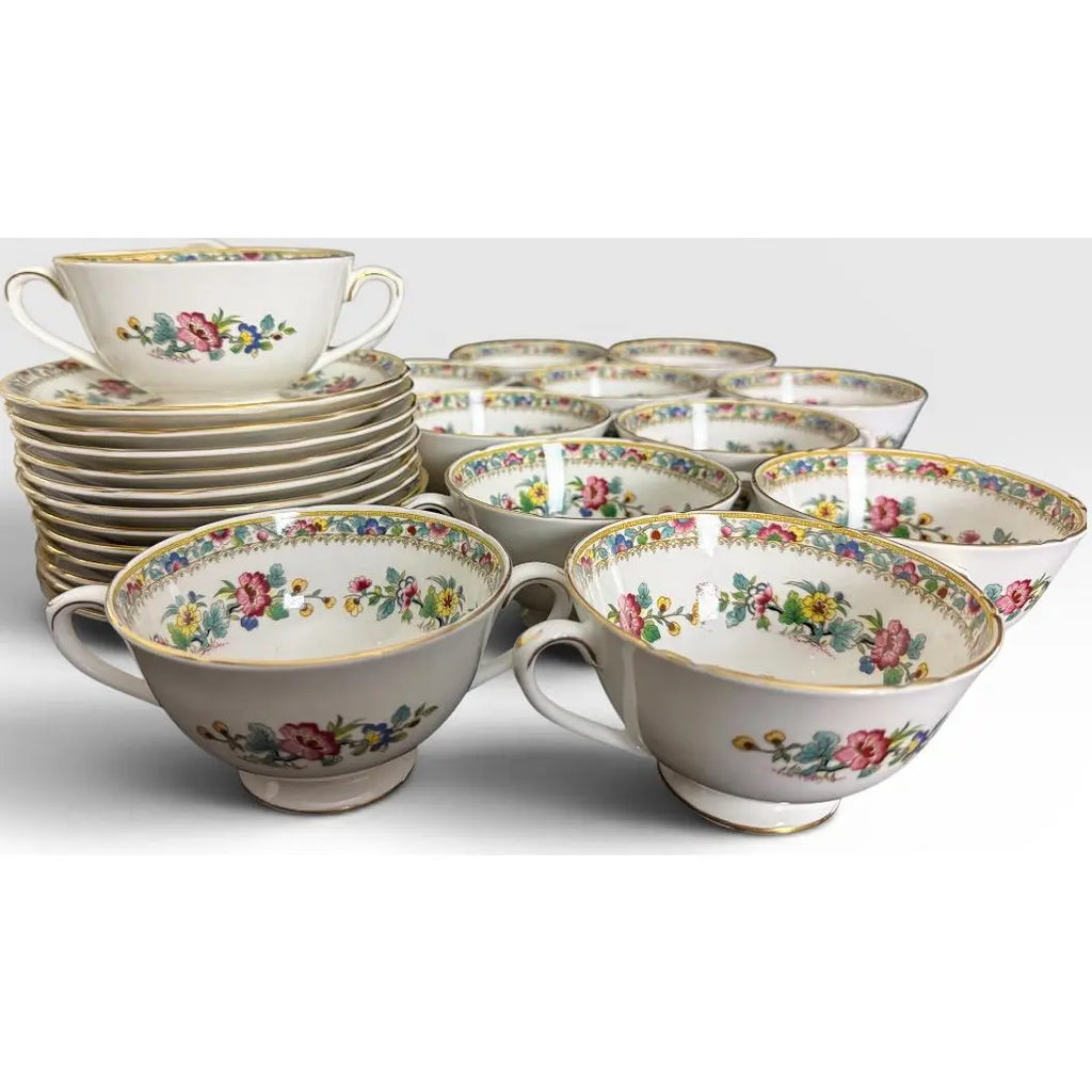 Vintage Coalport Ming Rose Bone China Dinnerware Set - 93 Pieces
