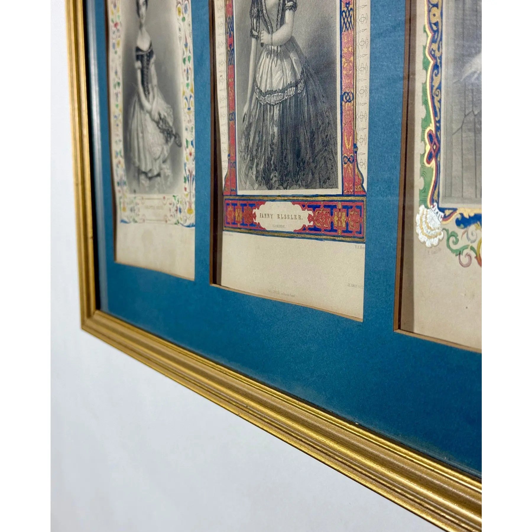 Antique 1845 Hand-Colored Ballet Triptych - "Beauties of the Opera"