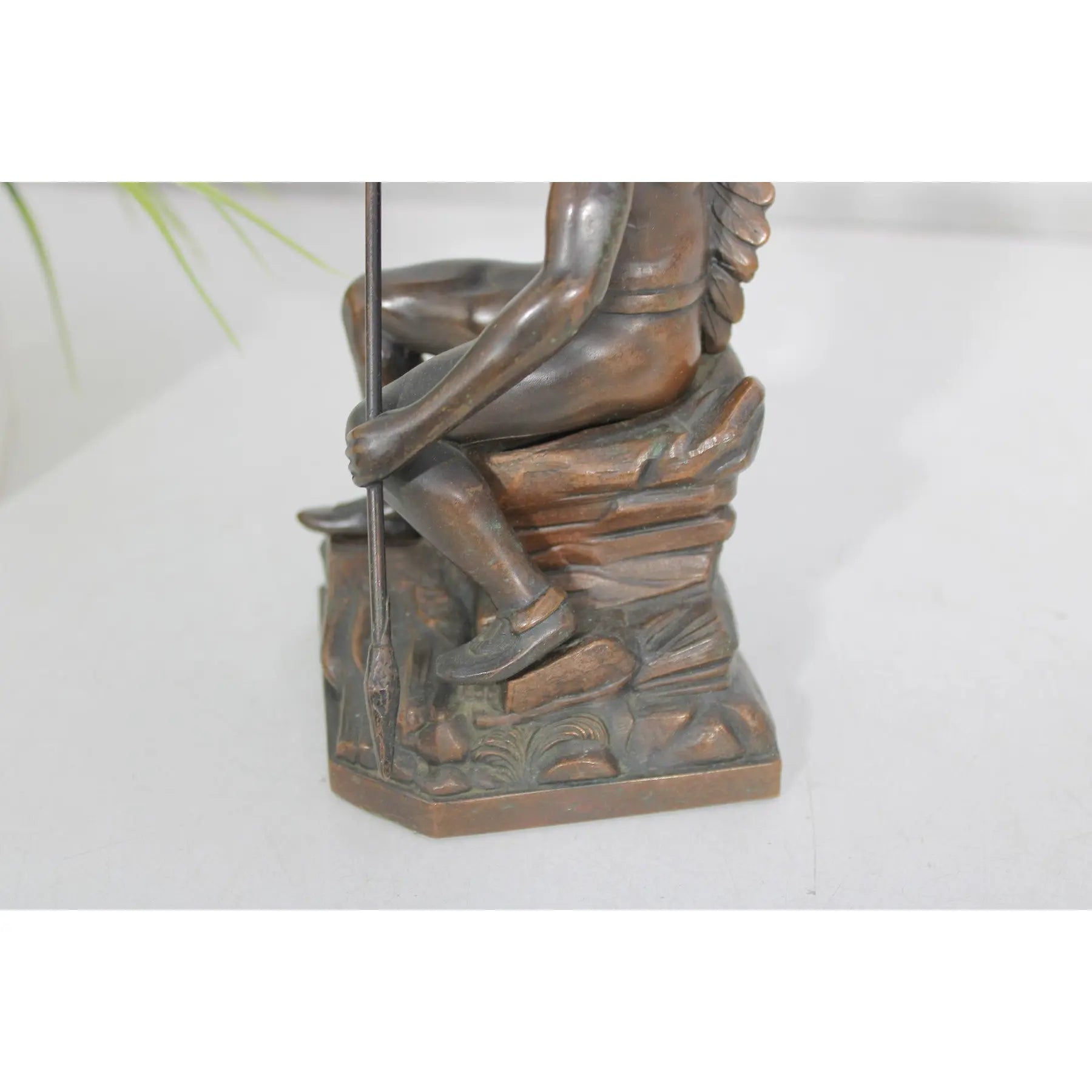 Antique Jennings Brothers Native American War Chief Bronze-Clad Sculpture JB 2245