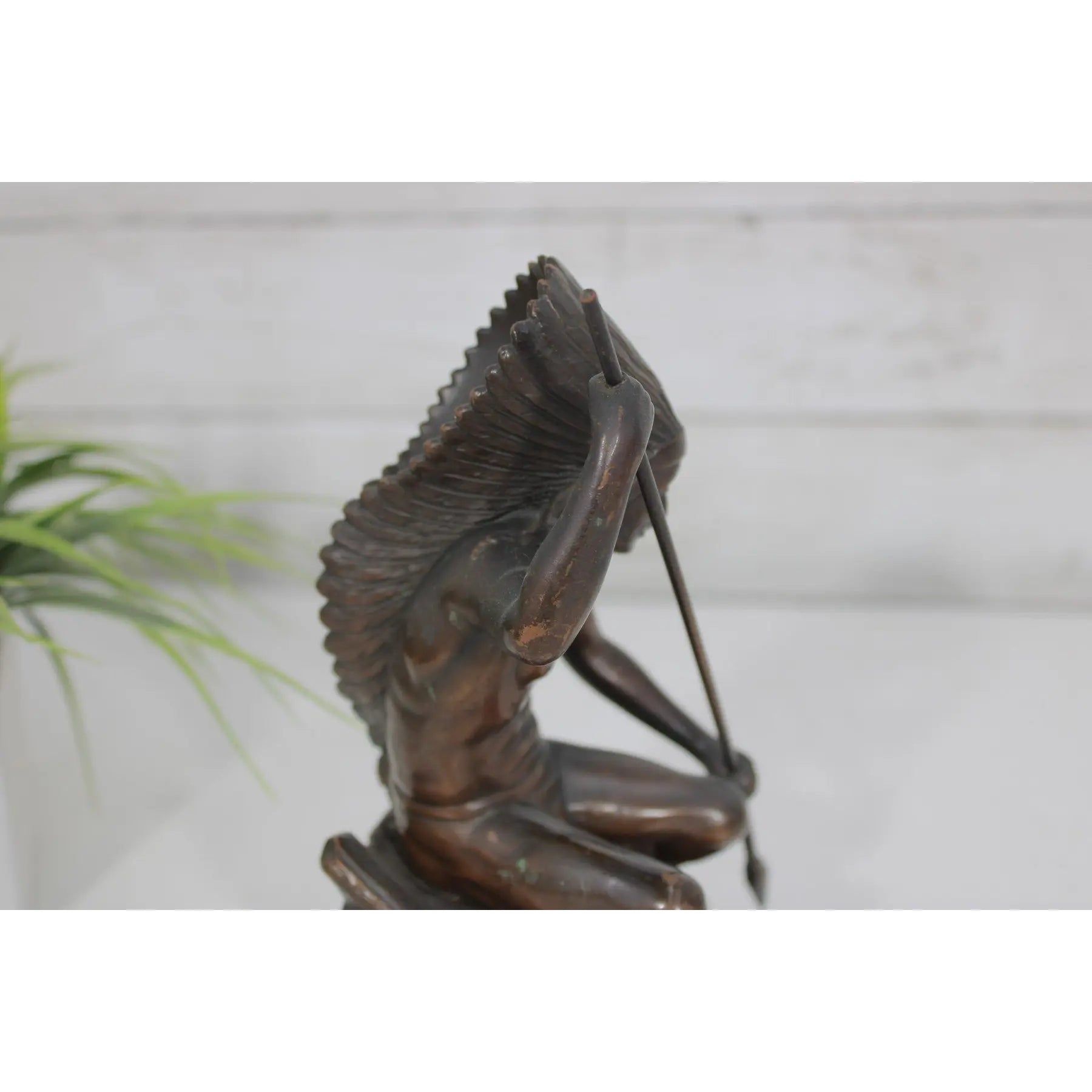Antique Jennings Brothers Native American War Chief Bronze-Clad Sculpture JB 2245