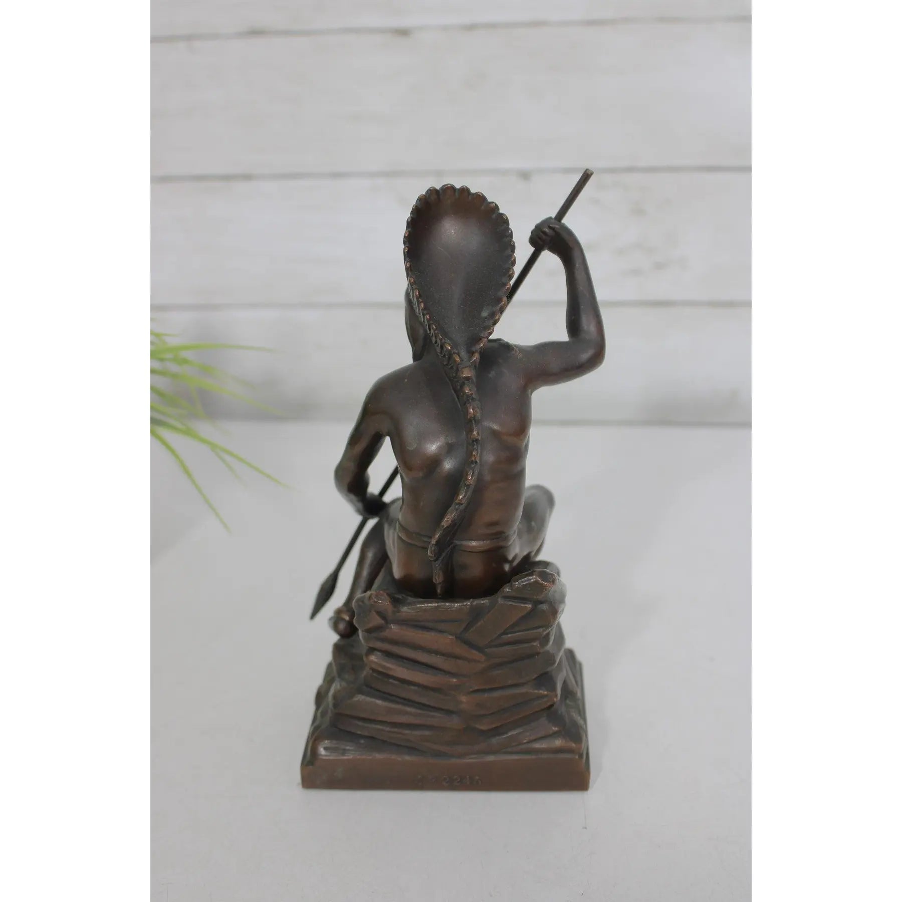 Antique Jennings Brothers Native American War Chief Bronze-Clad Sculpture JB 2245