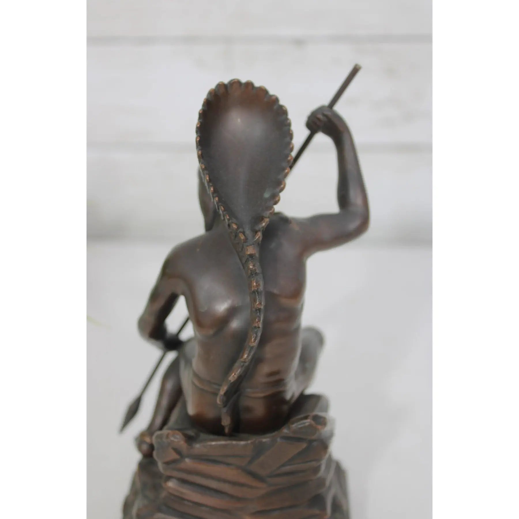 Antique Jennings Brothers Native American War Chief Bronze-Clad Sculpture JB 2245