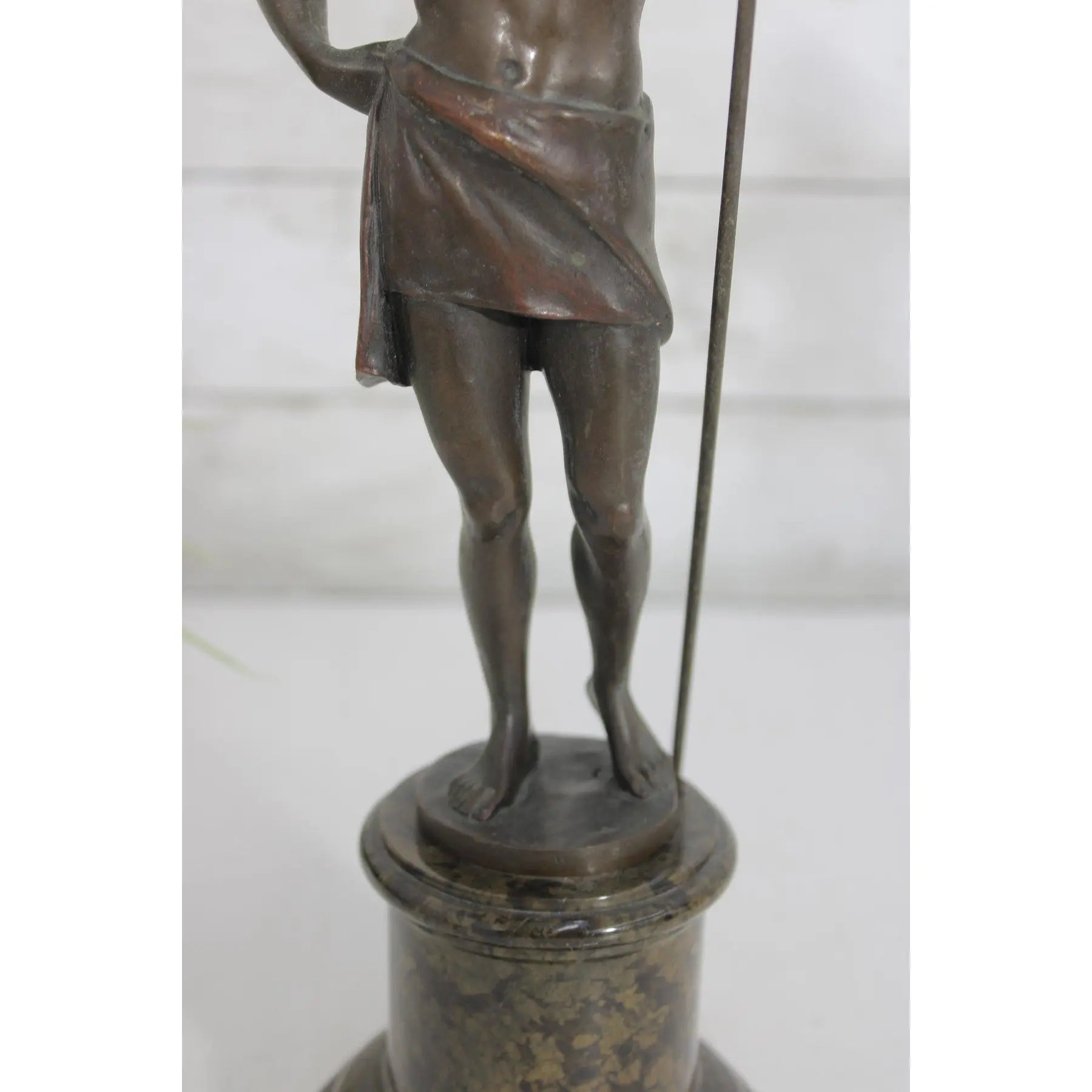 13" Signed 1910s Hans Keck German Bronze Shepherd Statue, Antique Berlin School Fine Art Sculpture, Executive Desk Decor, Library Mantel Gift