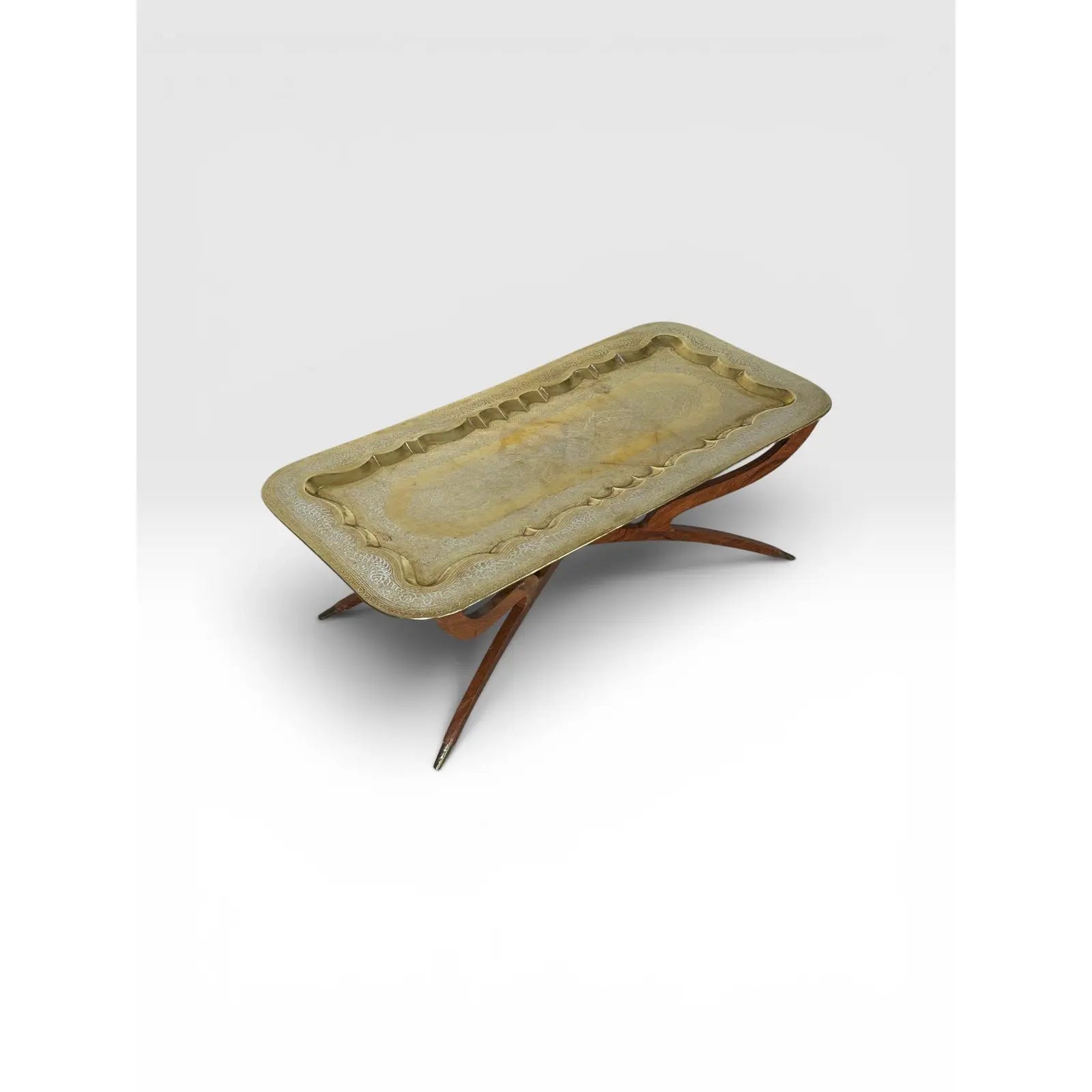 Mid-Century Moroccan Brass Spider Coffee Table