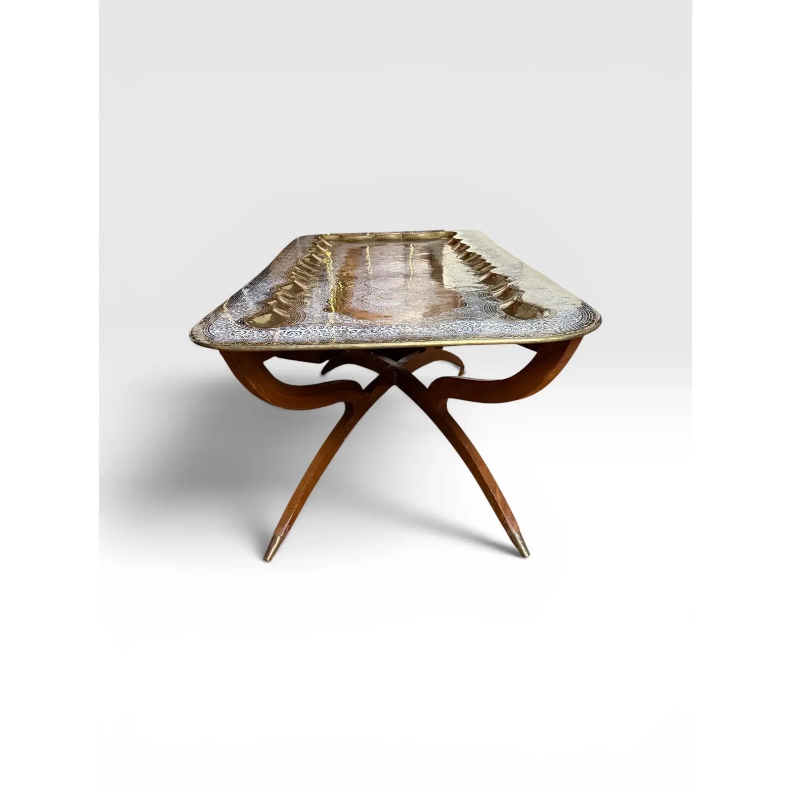 Mid-Century Moroccan Brass Spider Coffee Table