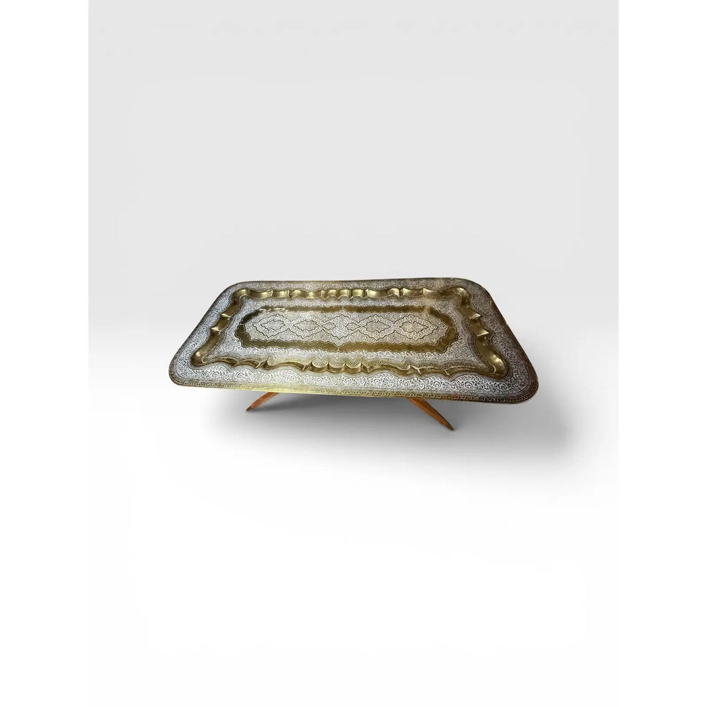 Mid-Century Moroccan Brass Spider Coffee Table