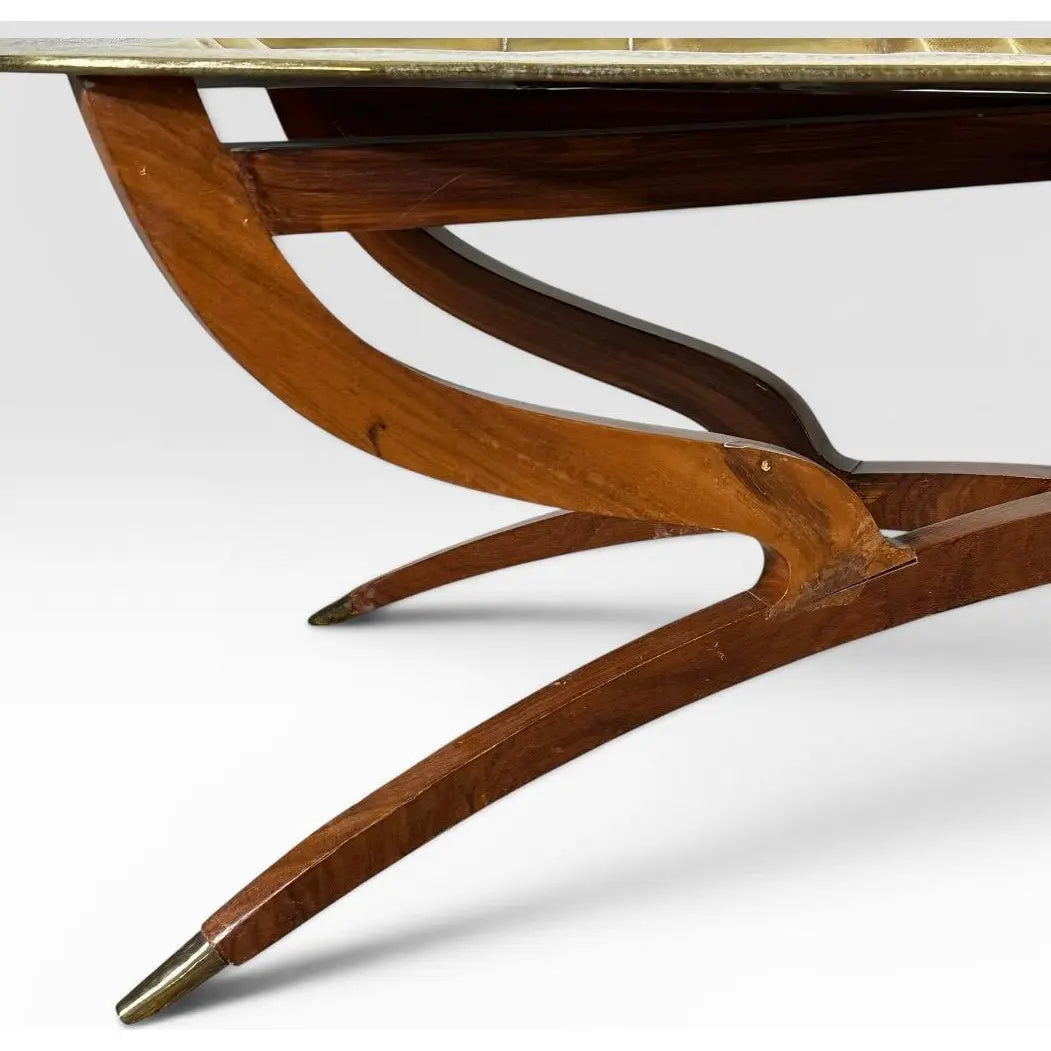 Mid-Century Moroccan Brass Spider Coffee Table