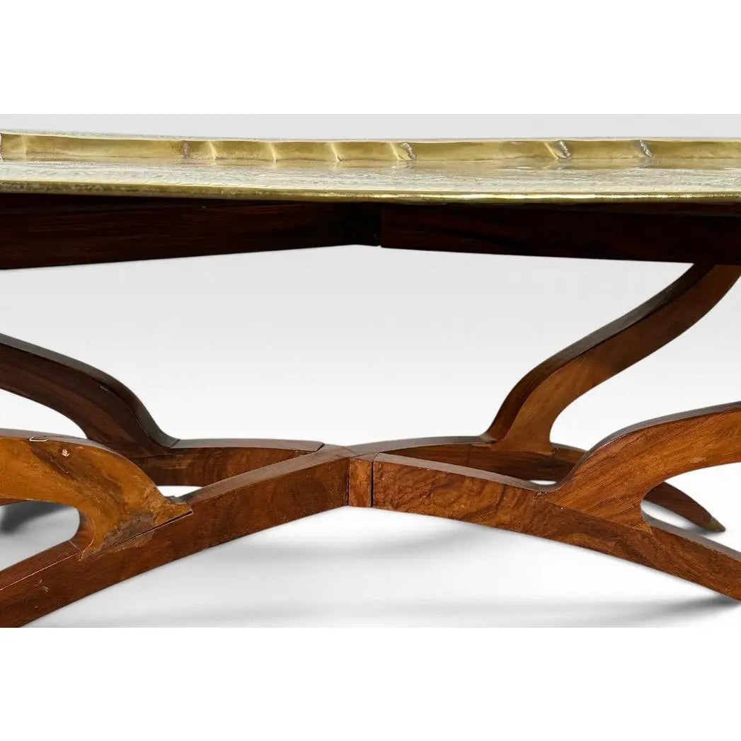Mid-Century Moroccan Brass Spider Coffee Table