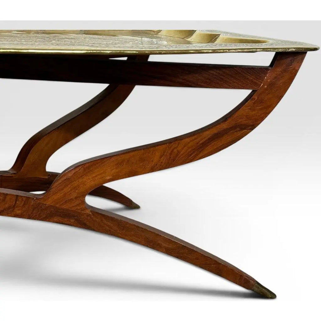 Mid-Century Moroccan Brass Spider Coffee Table