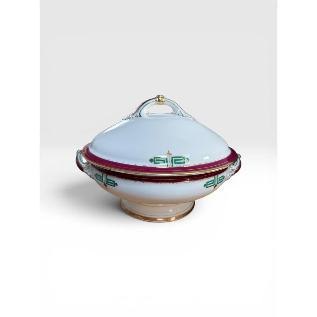 Antique Richard Briggs Boston Neoclassical Dessert Service With Gold Gilt Eight-Piece Set