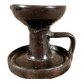 19th Century Signed "Chambers" American Redware Grease Lamp