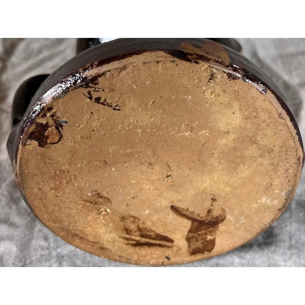 19th Century Signed "Chambers" American Redware Grease Lamp
