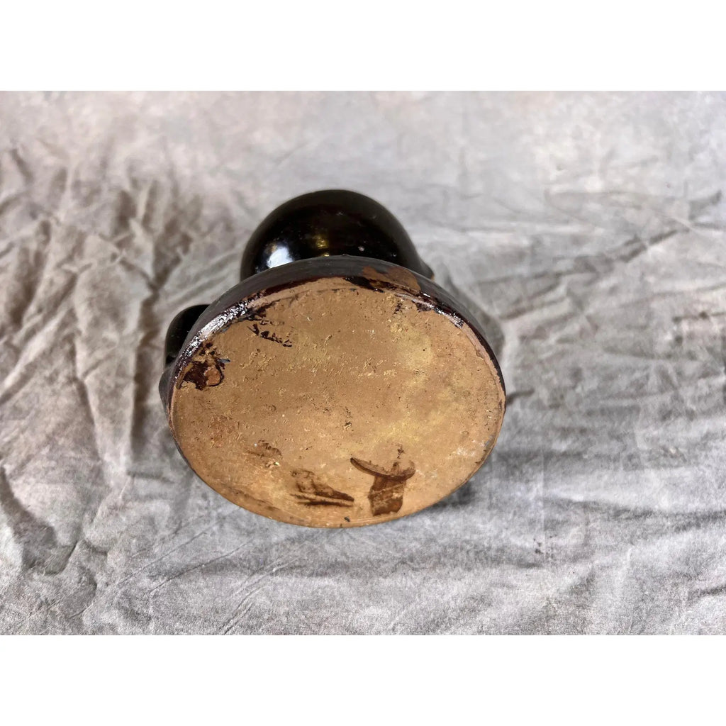 19th Century Signed "Chambers" American Redware Grease Lamp