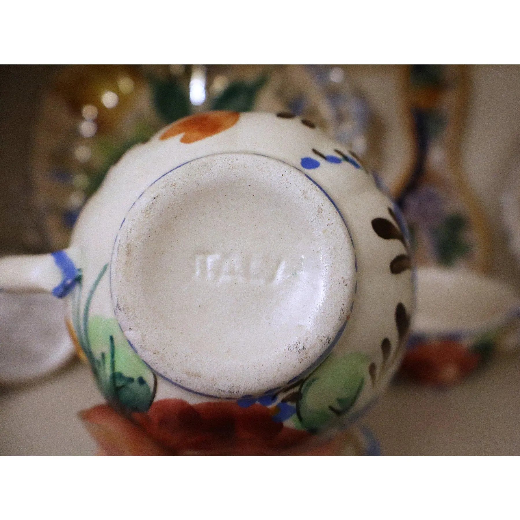15 Piece Signed Deruta Italian Majolica Floral Collection, Hand Painted L'Antica and Fratelli Mari Maiolica Tea and Dessert Set, Mediterranean Decor