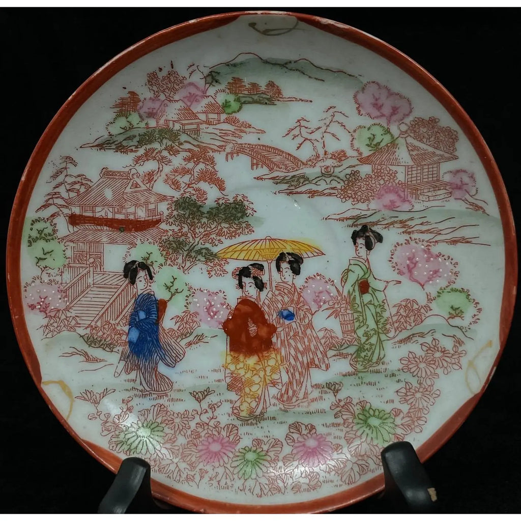 Antique Early 20th Century Japanese Porcelain 5.5 Inch Dish Set