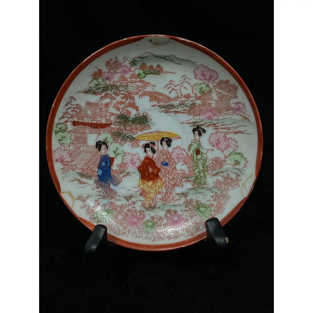 Antique Early 20th Century Japanese Porcelain 5.5 Inch Dish Set