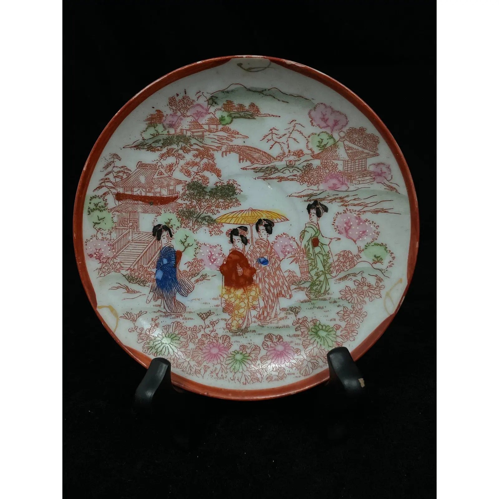 Antique Early 20th Century Japanese Porcelain 5.5 Inch Dish Set