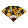 Stunning 70 Inch Vintage Chinese Hand Painted Gilt Wall Fan Cranes and Pine Motif