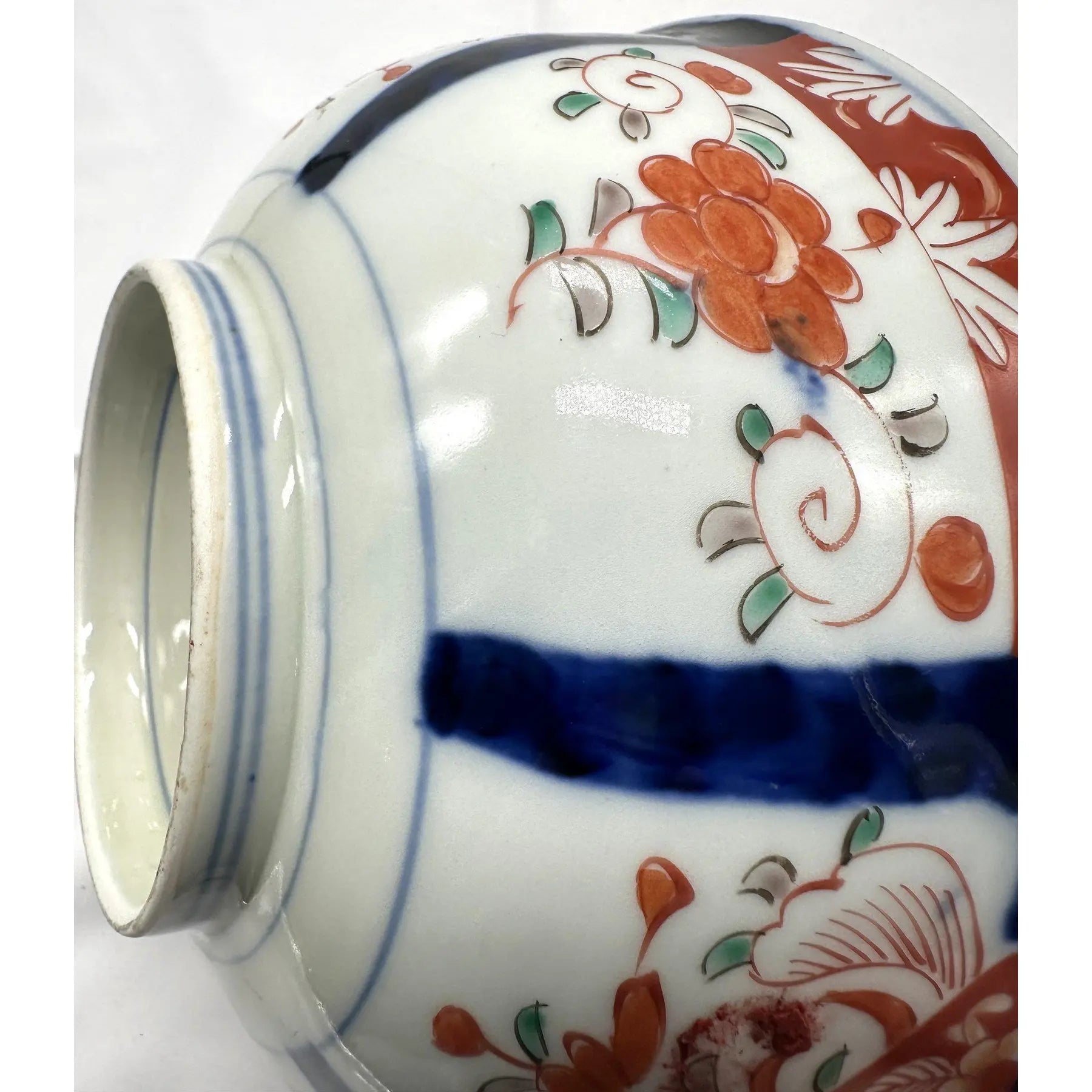 Antique 19th Century Japanese Imari Scalloped Bowl Meiji Kinrande Porcelain - 8.5”
