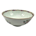 18th C. Qianlong Chinese Export Famille Rose Gilt 12 Inch Punch Bowl, Antique Qing Dynasty Chinoiserie Porcelain Centerpiece, Mandarin Palette