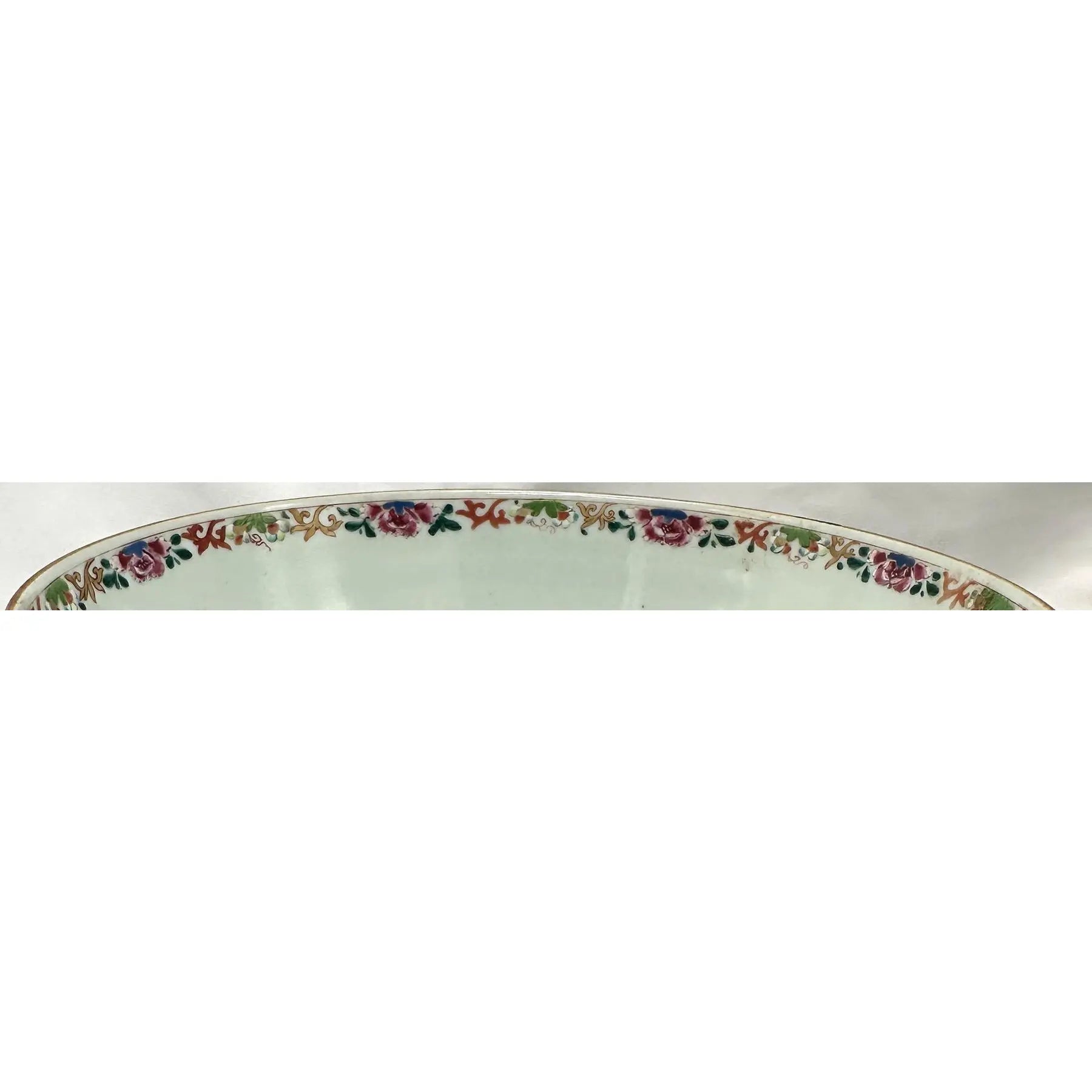 18th C. Qianlong Chinese Export Famille Rose Gilt 12 Inch Punch Bowl, Antique Qing Dynasty Chinoiserie Porcelain Centerpiece, Mandarin Palette