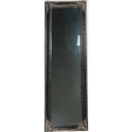 Contemporary Traditional Black Crackle Full Length Mirror With Ornate Gold Gilt Corner Accents