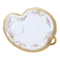 Antique Heart-Shaped Porcelain Tray with Hand-Painted Roses & Gold Gilt