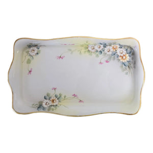 Antique Nippon Hand-Painted Floral Serving Tray