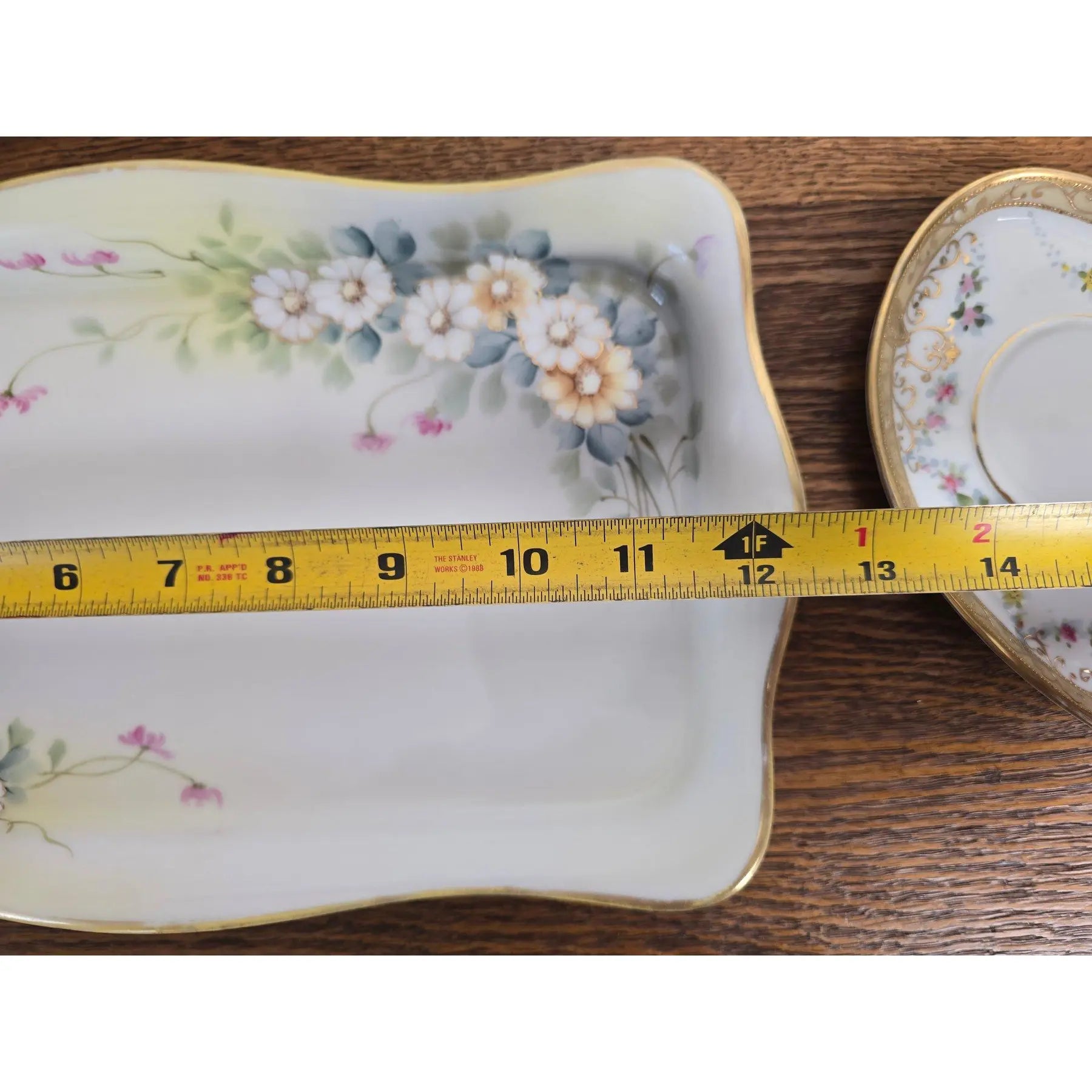 Antique Nippon Hand-Painted Floral Serving Tray